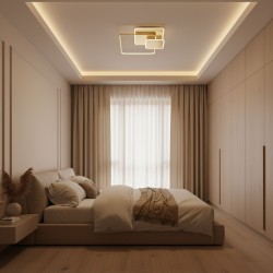 Lampa sufitowa APP1713-C plafon LED ZŁOTA + pilot