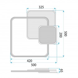 Lampa sufitowa APP1713-C plafon LED ZŁOTA + pilot