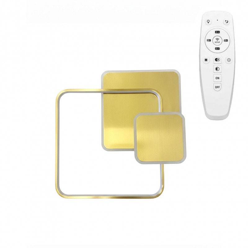 Lampa sufitowa APP1714-C plafon LED Złota Szczotkowana + pilot