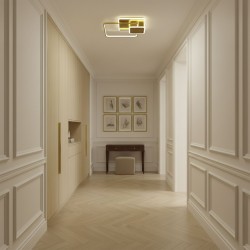 Lampa sufitowa APP1714-C plafon LED Złota Szczotkowana + pilot