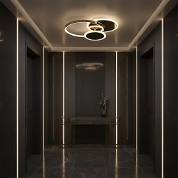 Lampa sufitowa APP1710-C plafon LED Złota + pilot