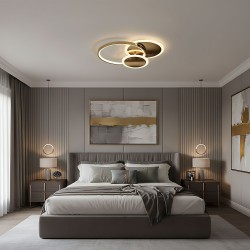 Lampa sufitowa APP1710-C plafon LED Złota + pilot