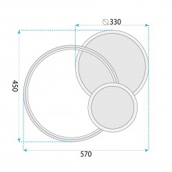Lampa sufitowa APP1710-C plafon LED Złota + pilot