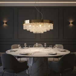 Lampa sufitowa wisząca APP1787-16CP 60 cm Złota