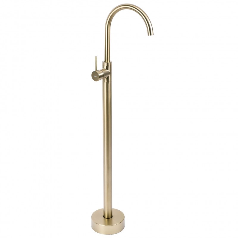 Bateria umywalkowa podłogowa Rea Lungo Złota Szczotkowana