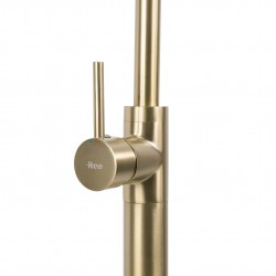 Bateria umywalkowa podłogowa Rea Lungo Złota Szczotkowana