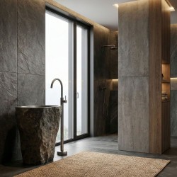 Bateria umywalkowa podłogowa Rea Lungo Tytan