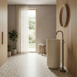 Bateria umywalkowa podłogowa Rea Lungo Tytan