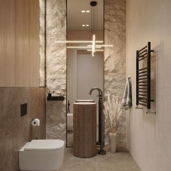 Bateria umywalkowa podłogowa Rea Lungo Tytan