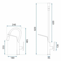 Bateria kuchenna Rea Castor Złota Szczotkowana