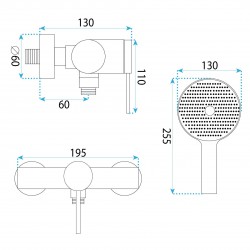 Bateria prysznicowa REA Lungo Stripe Złota Szczotkowana