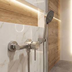 Bateria prysznicowa REA Lungo Stripe Nikiel Szczotkowany