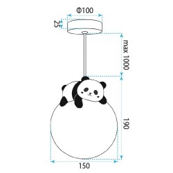 LAMPA SUFITOWA WISZĄCA PANDA G162-1CP