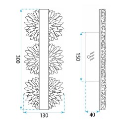 KINKIET ŚCIENNY LED G149-3W GOLD ZŁOTY SZCZOTKOWANY