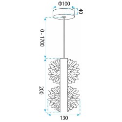 Lampa wisząca LED G148-2CP Gold Złota Szczotkowana