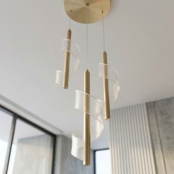 LAMPA SUFITOWA WISZĄCA LED G178-3CP ZŁOTA