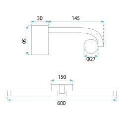 Kinkiet łazienkowy LED APP1888-1W 60cm Czarny