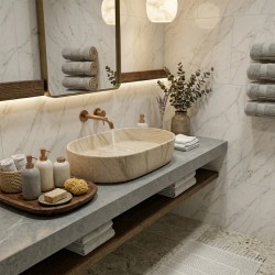 Umywalka nablatowa Rea Nadia 60 Sahara