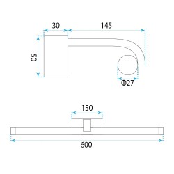 Kinkiet łazienkowy LED APP1886-1W 60cm Złoty Szczotkowany