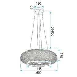 Lampa sufitowa wisząca boho APP1910-3CP 60 cm