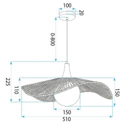 Lampa sufitowa wisząca boho APP1932-1CP 50CM