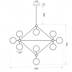 Lampa wisząca sufitowa Złota APP267-15C