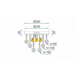 Kryształowa Lampa Sufitowa Plafon Żyrandol Glamour APP403-C