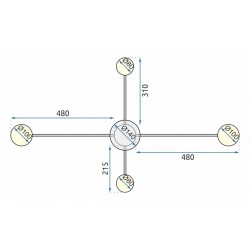 LAMPA SUFITOWA 4-RAMIENNA LED APP519-4C Czarna