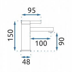 Bateria Umywalkowa REA POLO Biała Chrom Niska