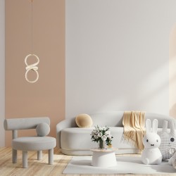 LAMPA WISZĄCA KRYSZTAŁOWA SPIRALA LED G070-CP Złota