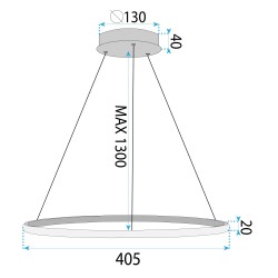 Lampa wisząca LHJ001-CP 40 cm GOLD