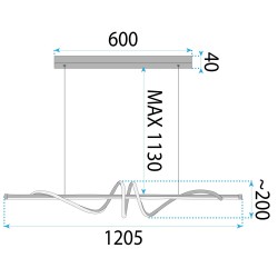 LAMPA SUFITOWA WISZĄCA LED LHJ024-CP 120 cm ZŁOTA