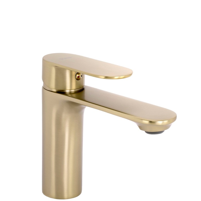 Bateria Umywalkowa REA Drop Złota Szczotkowana Niska