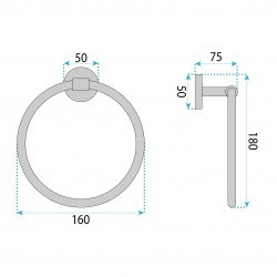 Wieszak łazienkowy Ring 5710 Galo Złoty Szczotkowany