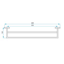 Wieszak łazienkowy na ręczniki dwuramienny Czarny mat ERLO 02
