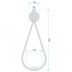 Kinkiet G093-1W Czarno Biały
