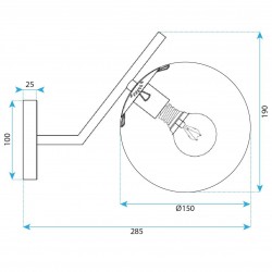 Kinkiet G100-1W Złoty