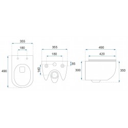 Misa WC podwieszana Rea Carlo Mini Tornado NFQ Złoto Biała