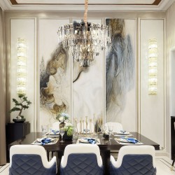 Lampa Wisząca z Kryształami G056-CP 50cm Złota