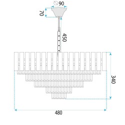 Lampa Wisząca z Kryształami G056-CP 50cm Złota