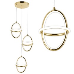 LAMPA WISZĄCA LED G064-3CPR Złota