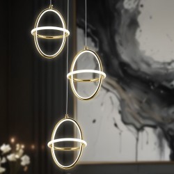 LAMPA WISZĄCA LED G064-3CPR Złota