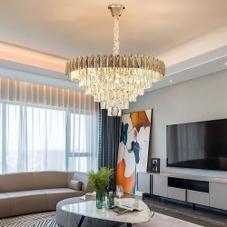 Lampa Wisząca z Kryształami G061-CP 80CM ZŁOTA