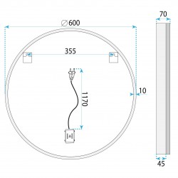 LUSTRO ŚCIENNE LED 60cm BL804