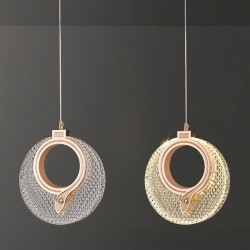 LAMPA WISZĄCA KRYSZTAŁOWA LED LHJ110-1CP JASNE RÓŻOWE ZŁOTO