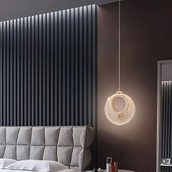 LAMPA WISZĄCA KRYSZTAŁOWA LED LHJ110-1CP JASNE RÓŻOWE ZŁOTO