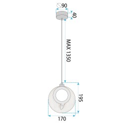 LAMPA WISZĄCA KRYSZTAŁOWA LED LHJ110-1CP JASNE RÓŻOWE ZŁOTO