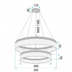 Lampa wisząca LED LHJ049-CP2 ZŁOTA