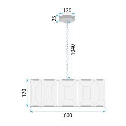 LAMPA SUFITOWA WISZĄCA APP1797-8CP ZŁOTA SZCZOTKOWANA