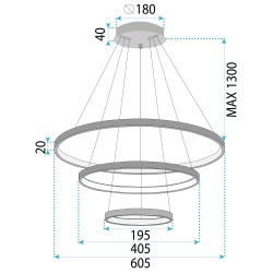 LAMPA SUFITOWA WISZĄCA LED LHJ013-CP3 Czarna